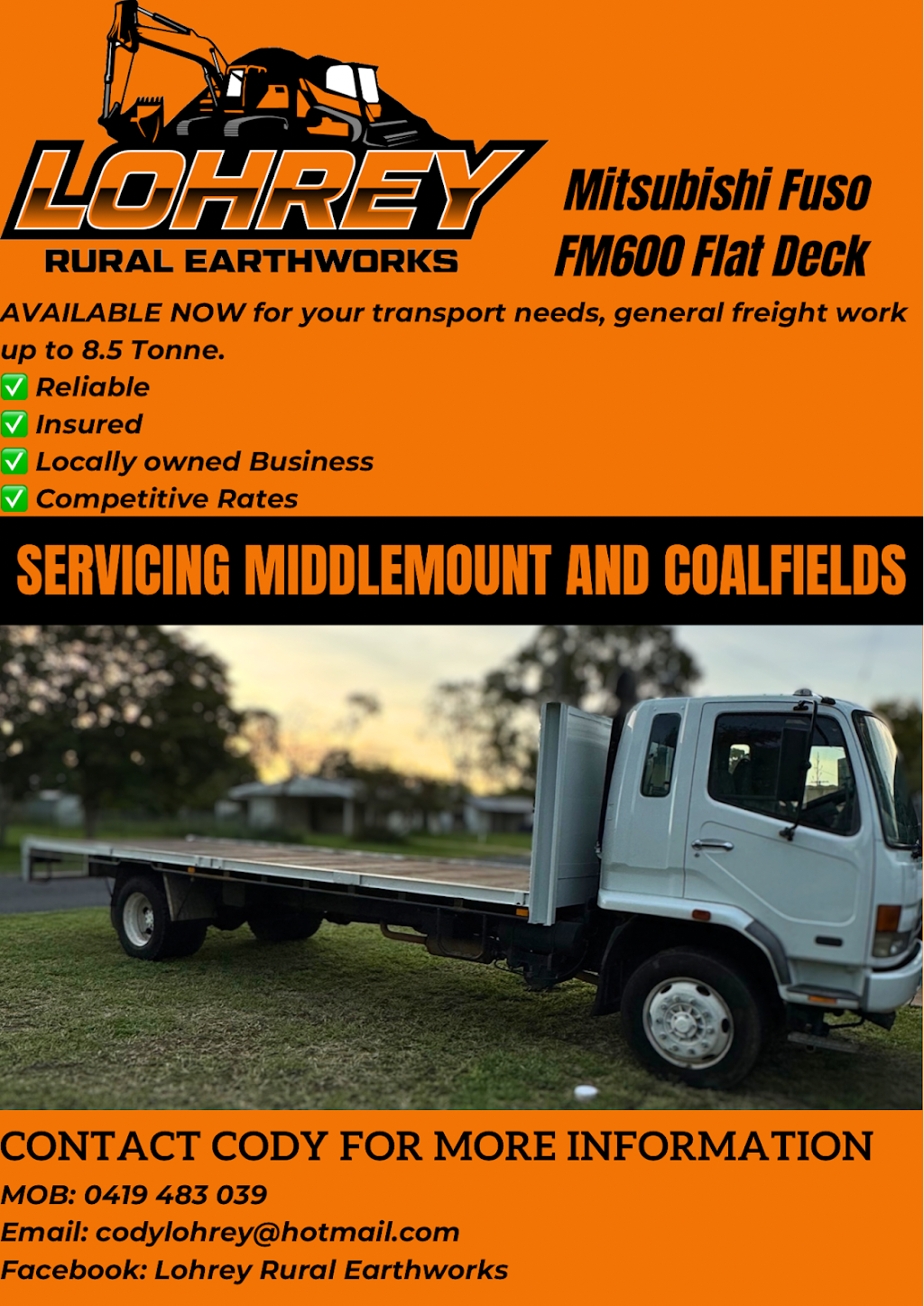 Lohrey Rural Earthworks | 6 Chappell St, Middlemount QLD 4746, Australia | Phone: 0419 483 039