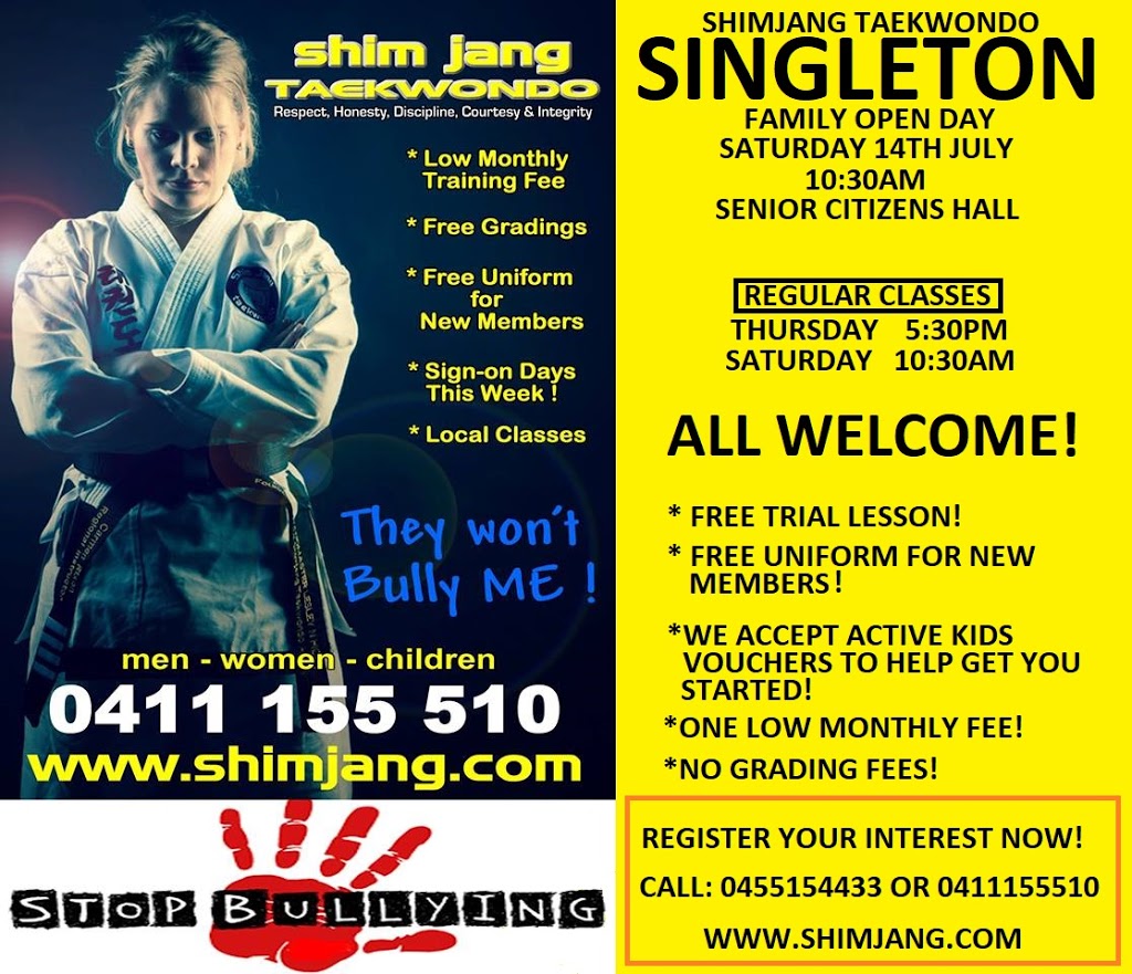 SHIMJANG TAEKWONDO SINGLETON | health | 1 Bathurst St, Singleton NSW 2330, Australia | 0455154433 OR +61 455 154 433