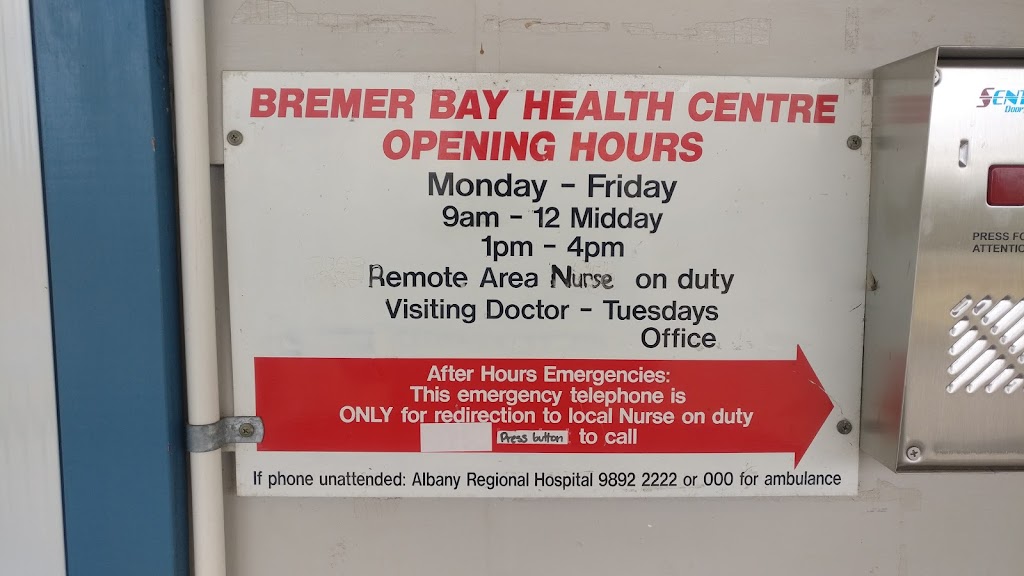 Bremer Bay Medical Centre & Nursing Pos | health | 29 John St, Bremer Bay WA 6338, Australia | 0898374026 OR +61 8 9837 4026