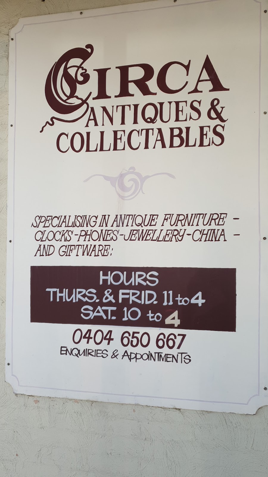 Circa Antiques & Collectables | home goods store | 126 Mollison St, Kyneton VIC 3444, Australia | 0354226305 OR +61 3 5422 6305
