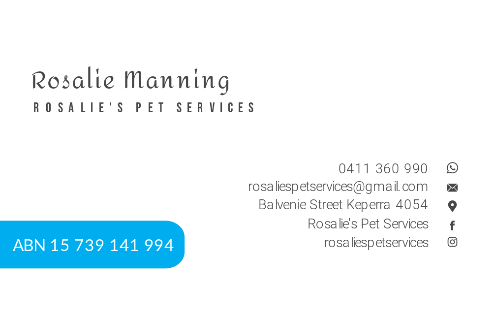 Rosalies Pet Services | Balvenie St, Keperra QLD 4054, Australia | Phone: 0411 360 990