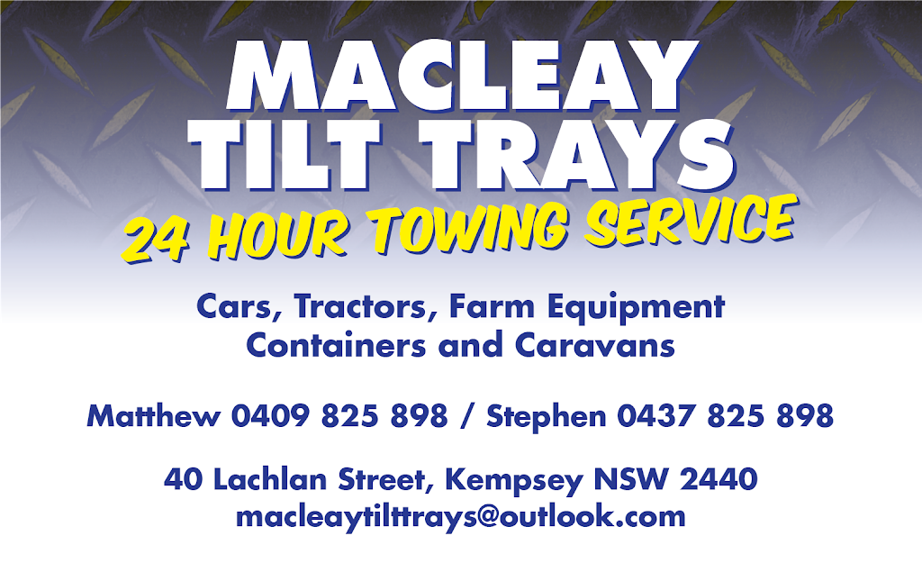 Macleay Tilt Trays | 40 Lachlan St, South Kempsey NSW 2440, Australia | Phone: 0409 825 898