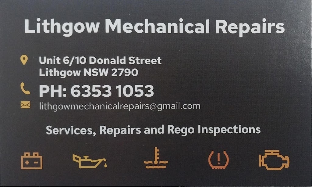 Lithgow Mechanical Repairs | 6/10 Donald St, Lithgow NSW 2790, Australia | Phone: (02) 6353 1053