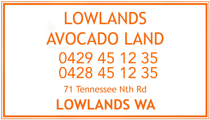 Lowlands Avocado Land |  | 71 Tennessee Rd N, Lowlands WA 6330, Australia | 0429451235 OR +61 429 451 235
