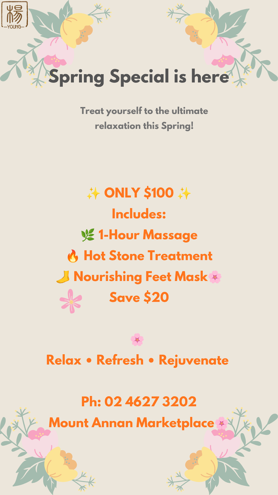 Young massage & Acupuncture | Marketplace, T39/11-13 Main St, Mount Annan NSW 2567, Australia | Phone: (02) 4627 3202
