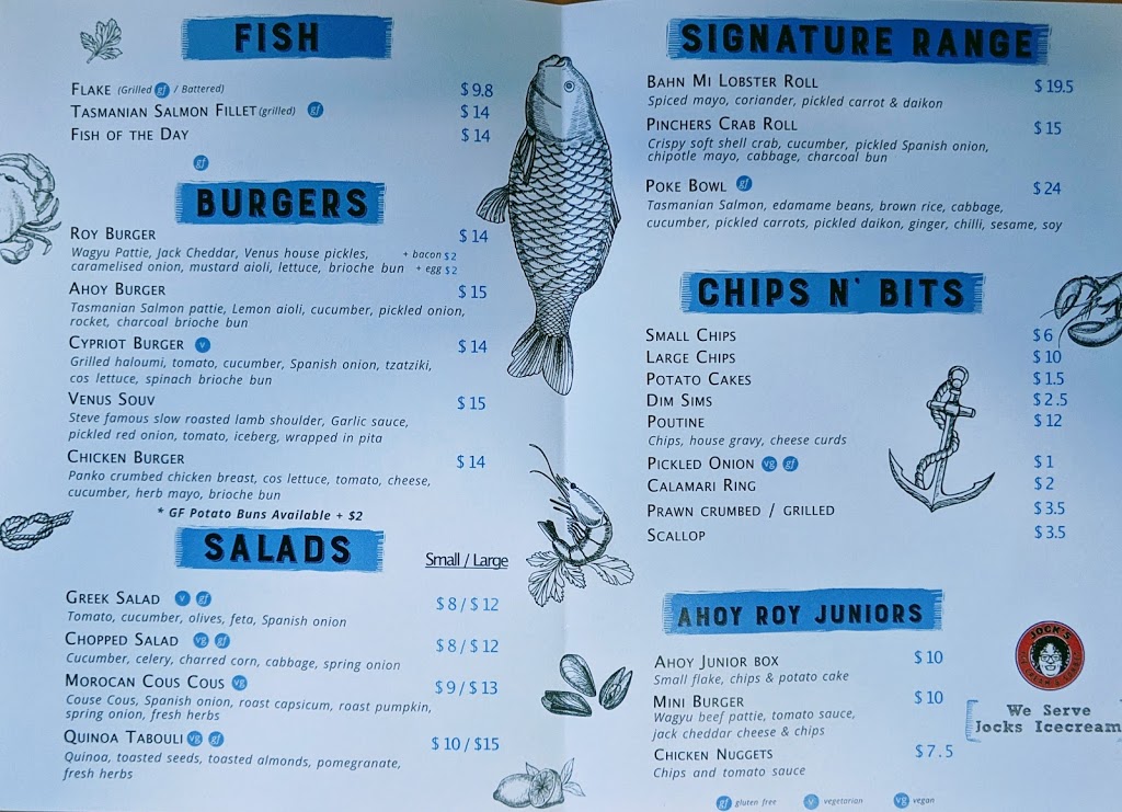 Ahoy Roy | Fish and Chips by Venus and Co | 187 Victoria Ave, Albert Park VIC 3206, Australia | Phone: (03) 9939 7711