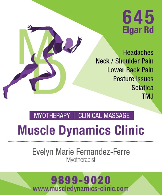 Muscle Dynamics Myotherapy & Chiropractic Clinic | health | 645 Elgar Rd, Mont Albert North VIC 3129, Australia | 0433154428 OR +61 433 154 428