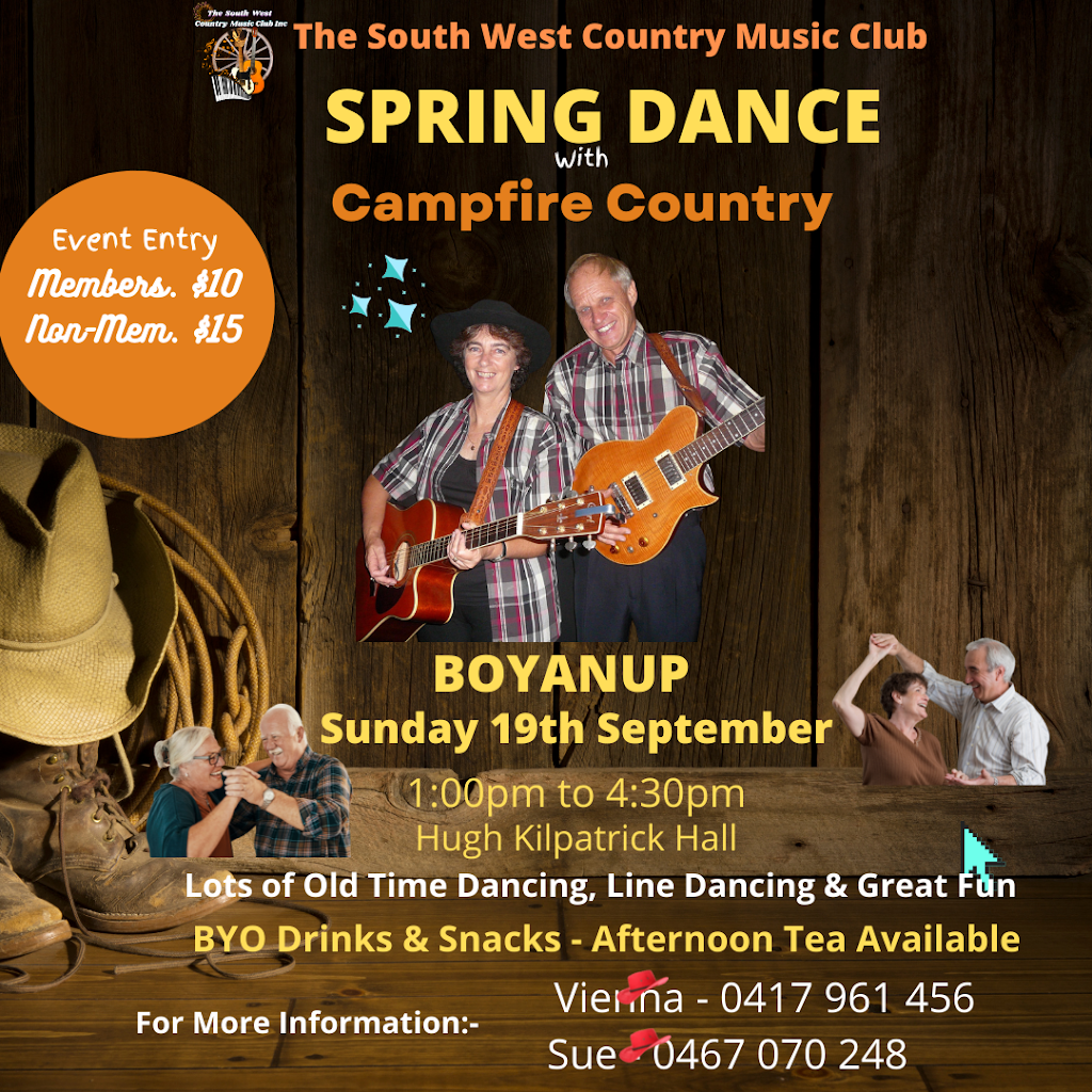 The South West Country Music Club Inc |  | Community Hall, 37 Russell Rd, Burekup WA 6235, Australia | 0467070248 OR +61 467 070 248