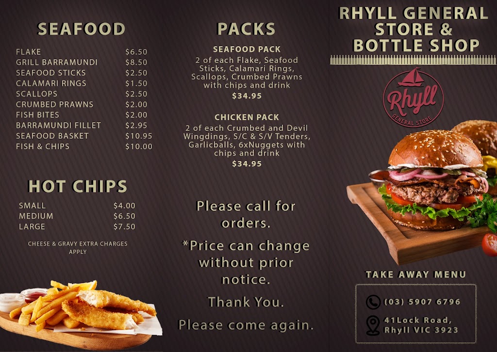 Rhyll General Store & Takeaway | convenience store | 41 Lock Rd, Rhyll VIC 3923, Australia | 0430421143 OR +61 430 421 143