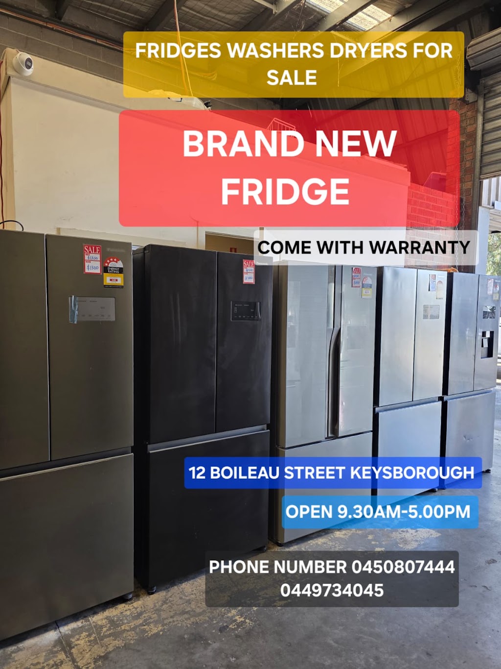 KJ HOME APPLIANCES WAREHOUSE | 2/12 Boileau St, Keysborough VIC 3173, Australia | Phone: 0406 733 781