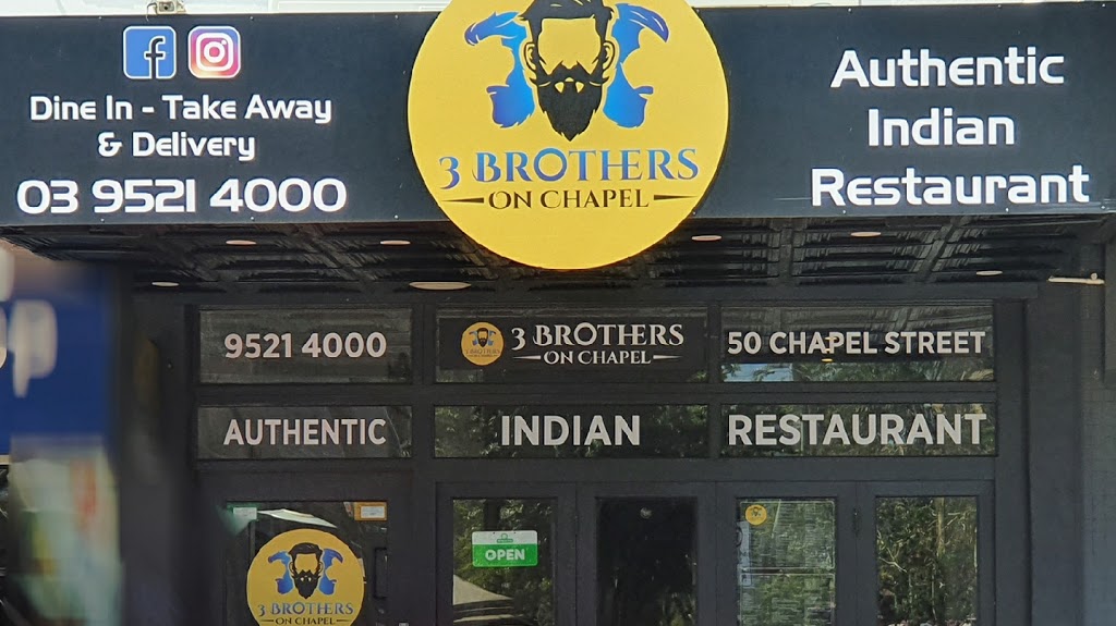 3 Brothers on Chapel Indian Restaurant | restaurant | 50 Chapel St, Windsor VIC 3181, Australia | 0395214000 OR +61 3 9521 4000