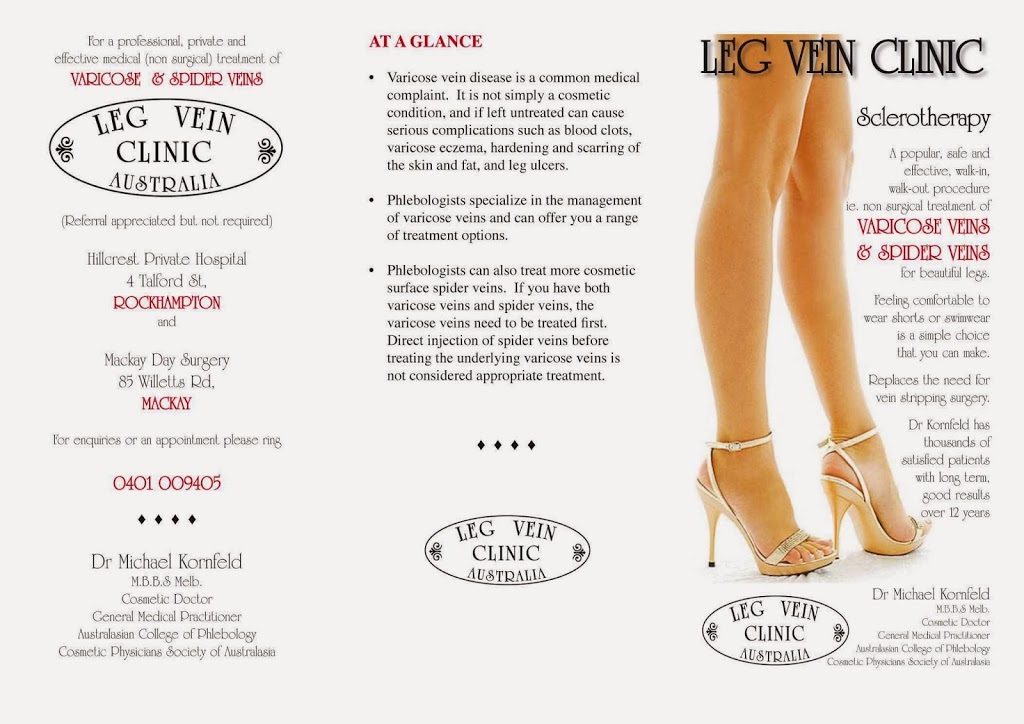 Leg Vein Clinic Australia VARICOSE VEINS Mackay SPIDER VEINS Mac | 160 Boundary Rd, Mackay QLD 4740, Australia | Phone: 0401 009 405