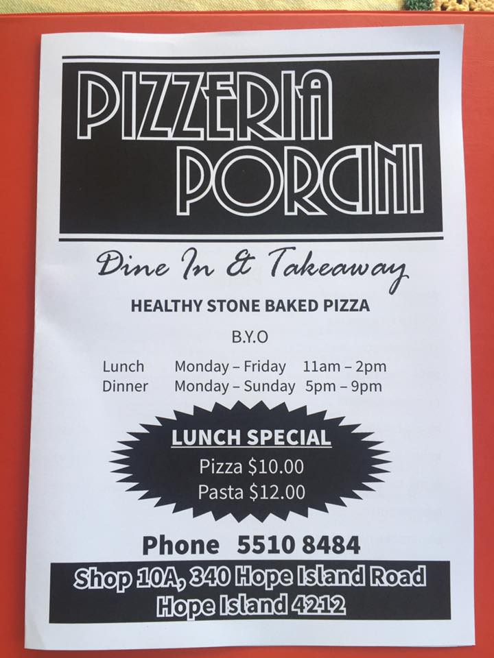 Pizzeria Porcini | meal takeaway | 10a/340 Hope Island Rd, Hope Island QLD 4212, Australia | 0755108484 OR +61 7 5510 8484
