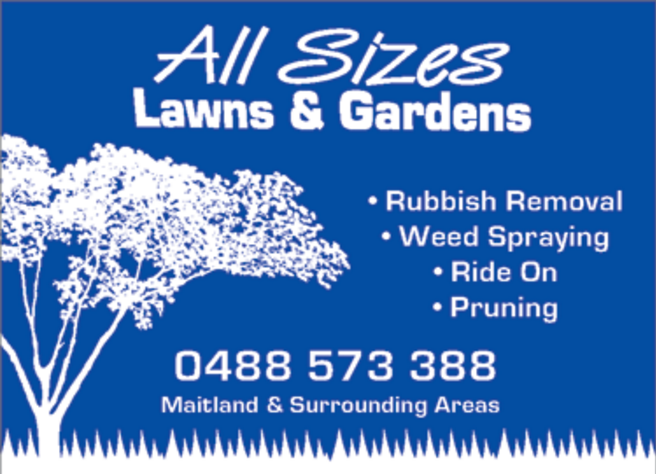 All Sizes Lawns & Gardens | Mitchell Dr, East Maitland NSW 2323, Australia | Phone: 0488 573 388