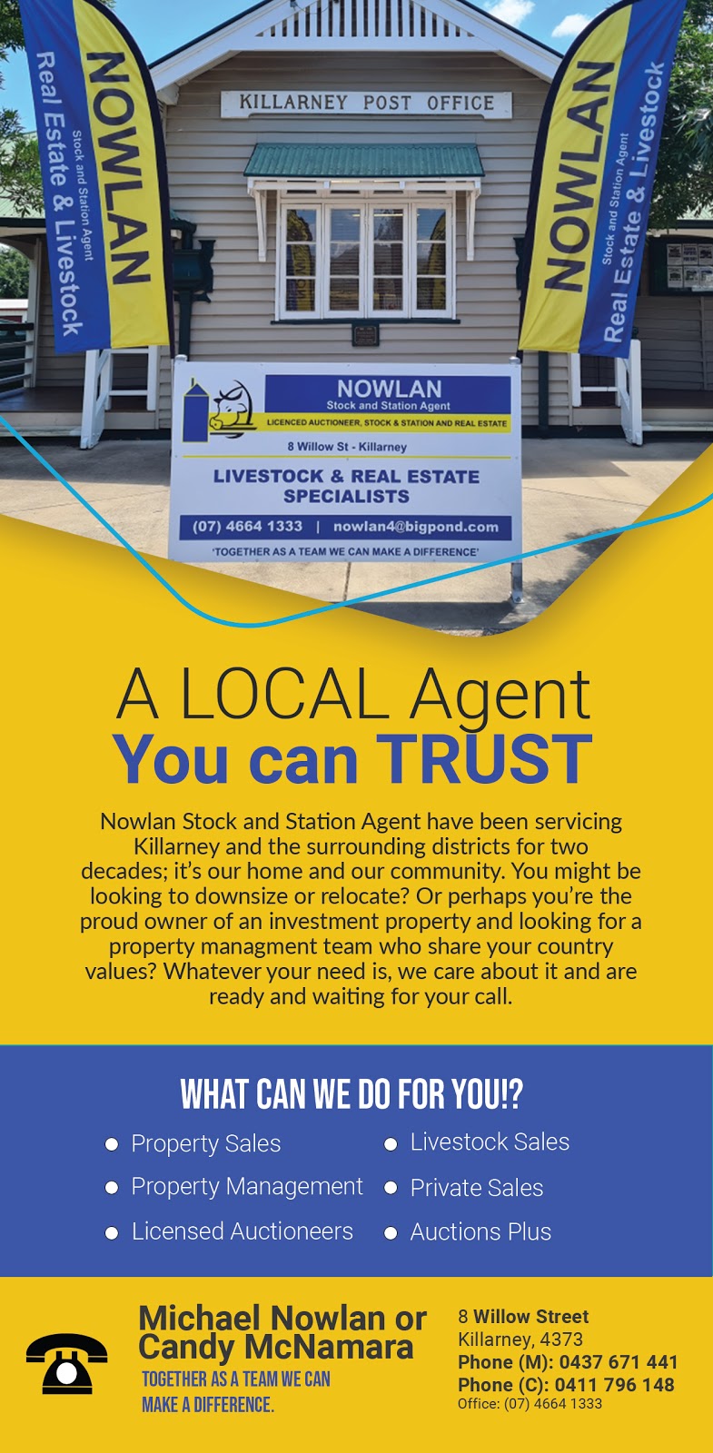 Nowlan Stock & Station Agent | 8 Willow St, Killarney QLD 4373, Australia | Phone: (07) 4664 1333