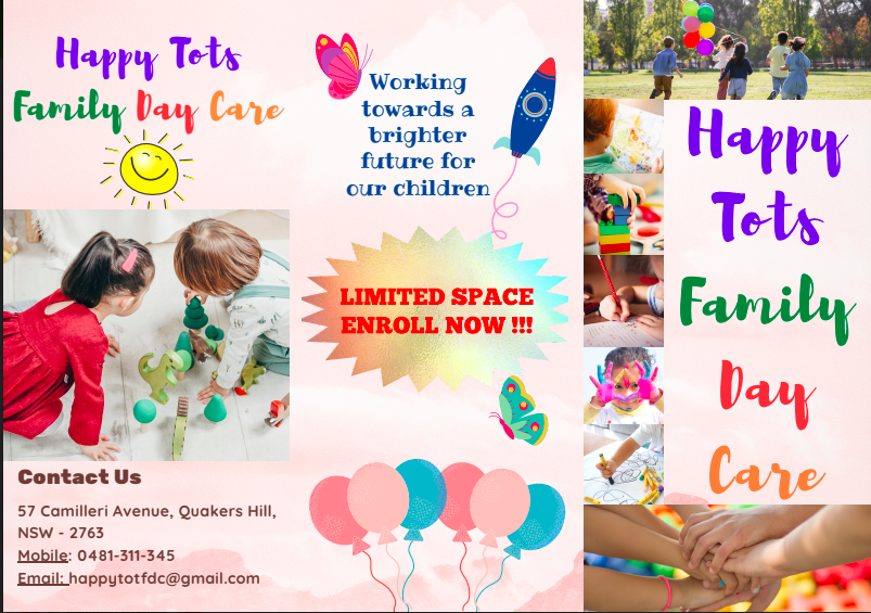 Happy Tots Family Day Care | 57 Camilleri Ave, Quakers Hill NSW 2763, Australia | Phone: 0481 311 345