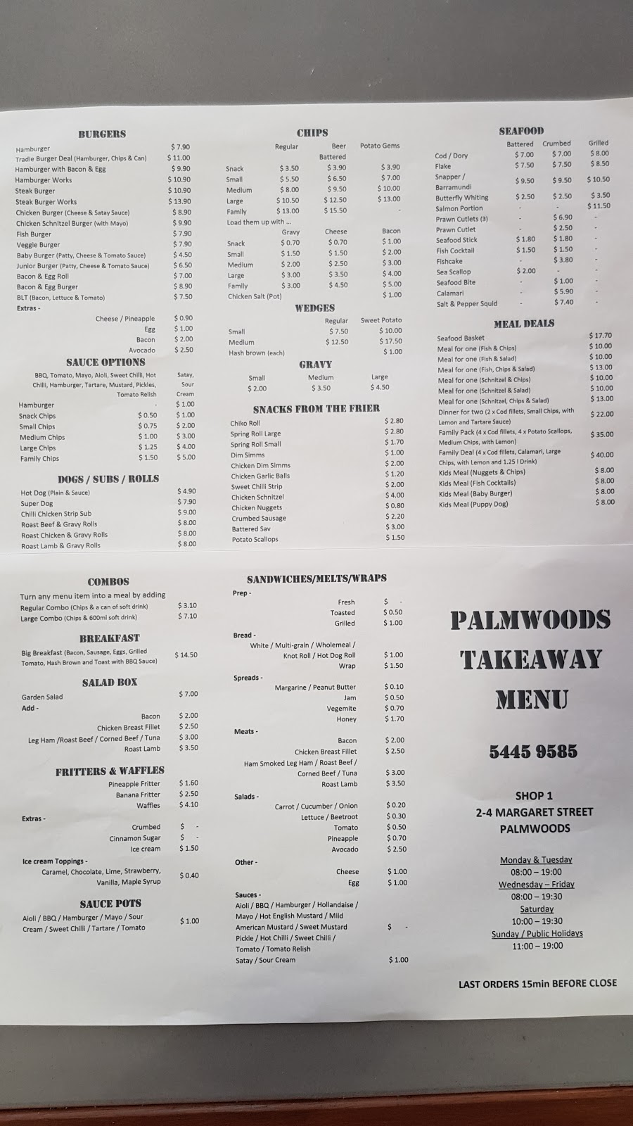 Palmwoods Takeaway | meal takeaway | 2-4 Margaret St, Palmwoods QLD 4555, Australia | 0754459585 OR +61 7 5445 9585