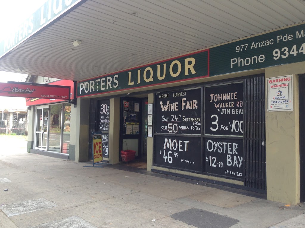 Porters Liquor | store | 977 Anzac Parade, Maroubra NSW 2035, Australia | 0293445556 OR +61 2 9344 5556