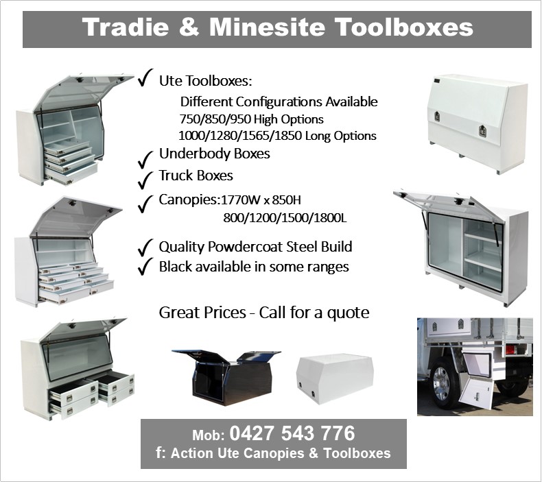 Action Canopies And Toolboxes | Marian Hampden Rd, Marian QLD 4753, Australia | Phone: 0427 543 776
