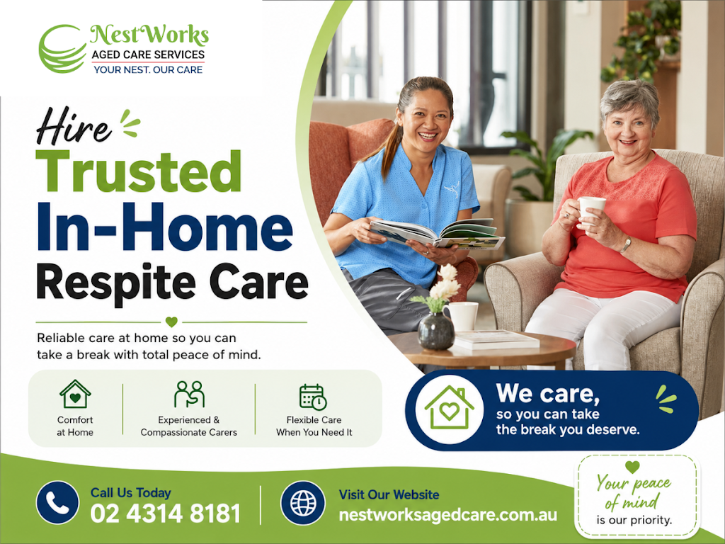 Nestworks Aged Care Services | Suite 3.21 , Level 3 , ING Building/5 Dulmison Ave, Wyong NSW 2259, Australia | Phone: (02) 4314 8181
