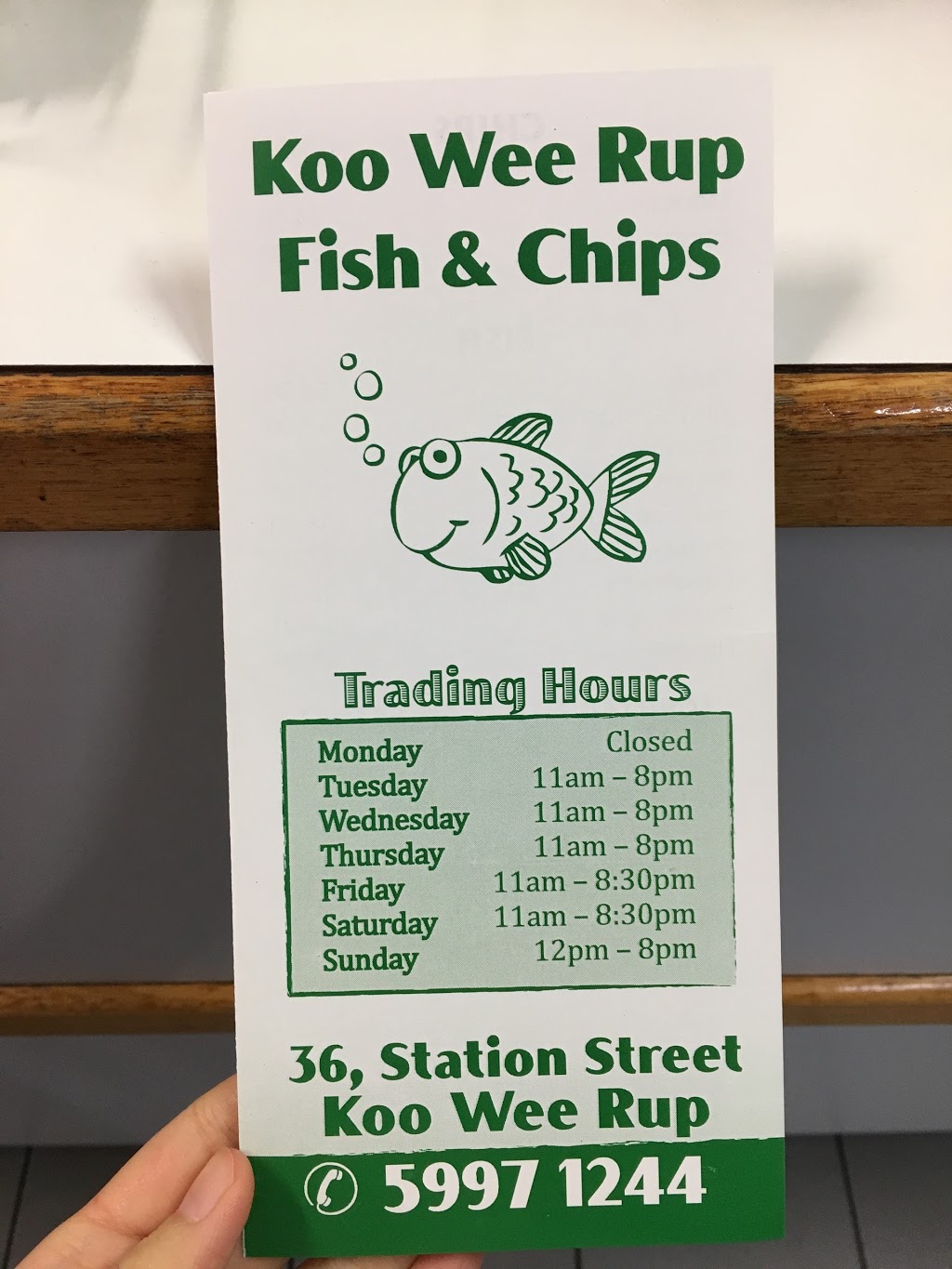 Koo Wee Rup Fish & Chips | restaurant | 36 Station St, Koo Wee Rup VIC 3981, Australia | 0359971244 OR +61 3 5997 1244