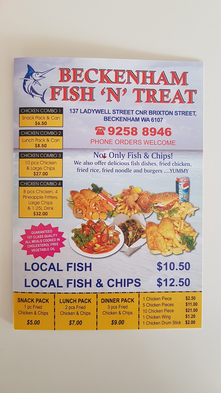 Fish & Treat | meal takeaway | 137 Ladywell St, Beckenham WA 6107, Australia | 0892588946 OR +61 8 9258 8946
