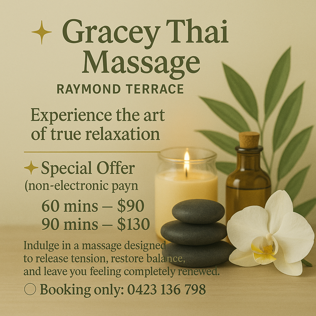 Gracey Thai Massage | 116 Dalyell Way, Raymond Terrace NSW 2324, Australia | Phone: 0423 136 798