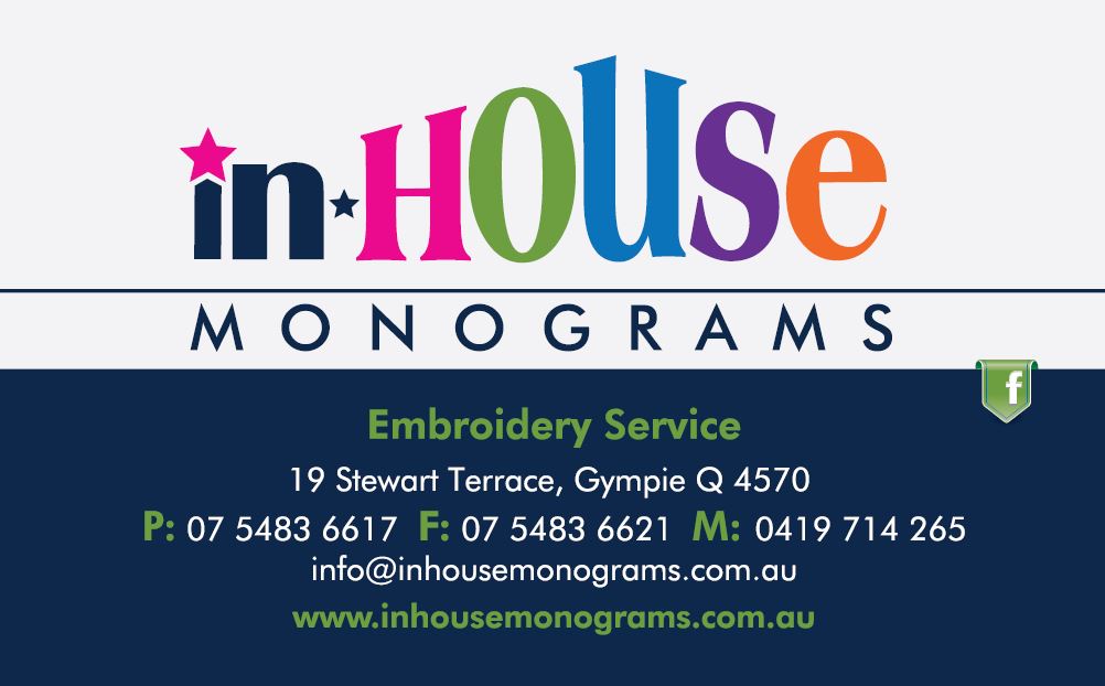 In House Monograms | 19 Stewart Terrace, Gympie QLD 4570, Australia | Phone: (07) 5483 6617