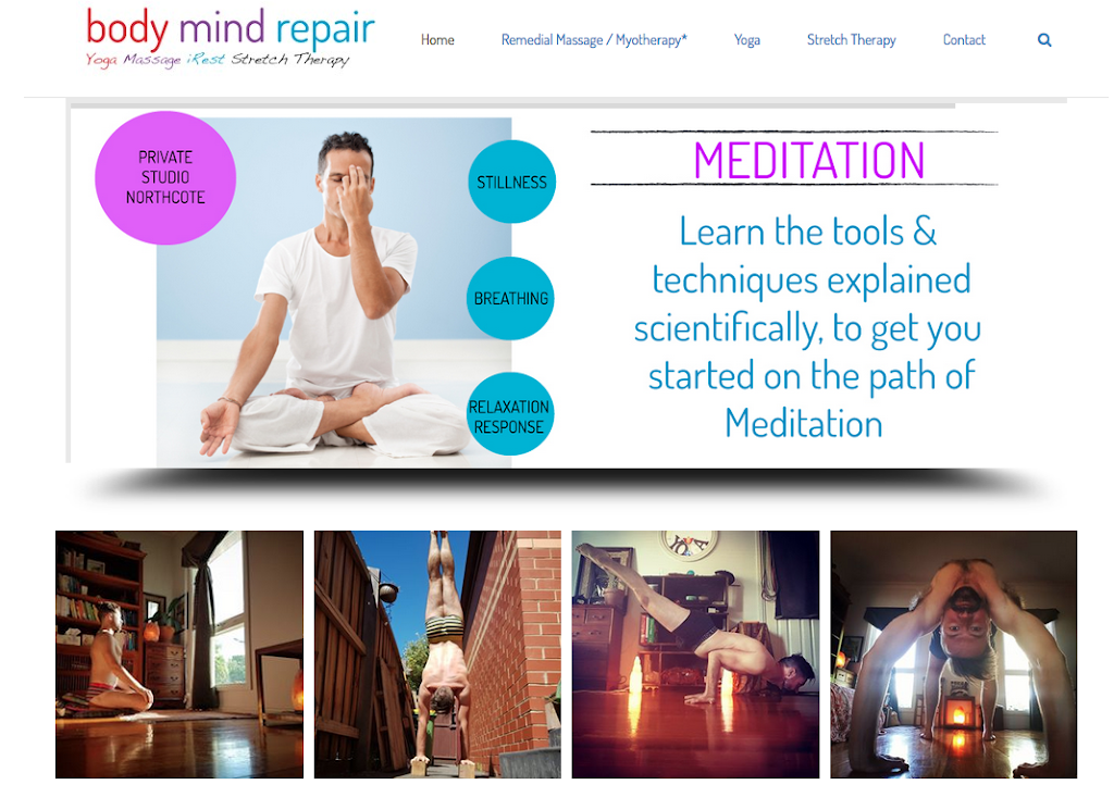 BODY MIND REPAIR - Massage Myotherapy Yoga | school | 53 Arthur St, Eltham VIC 3095, Australia | 0401838775 OR +61 401 838 775