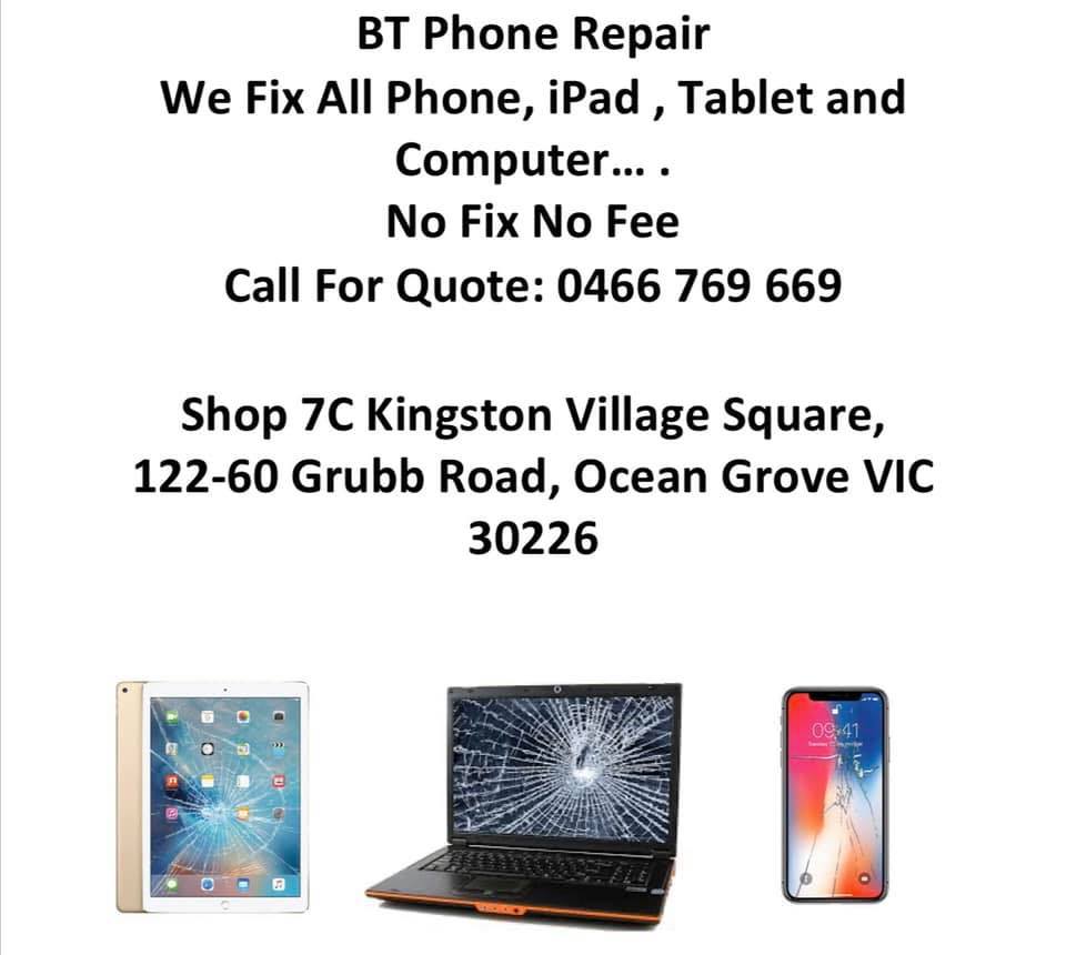 BT Phone Repair | Shop T7C Kington Village Square, 122-160 Grubb Rd, Ocean Grove VIC 3226, Australia | Phone: 0466 769 669