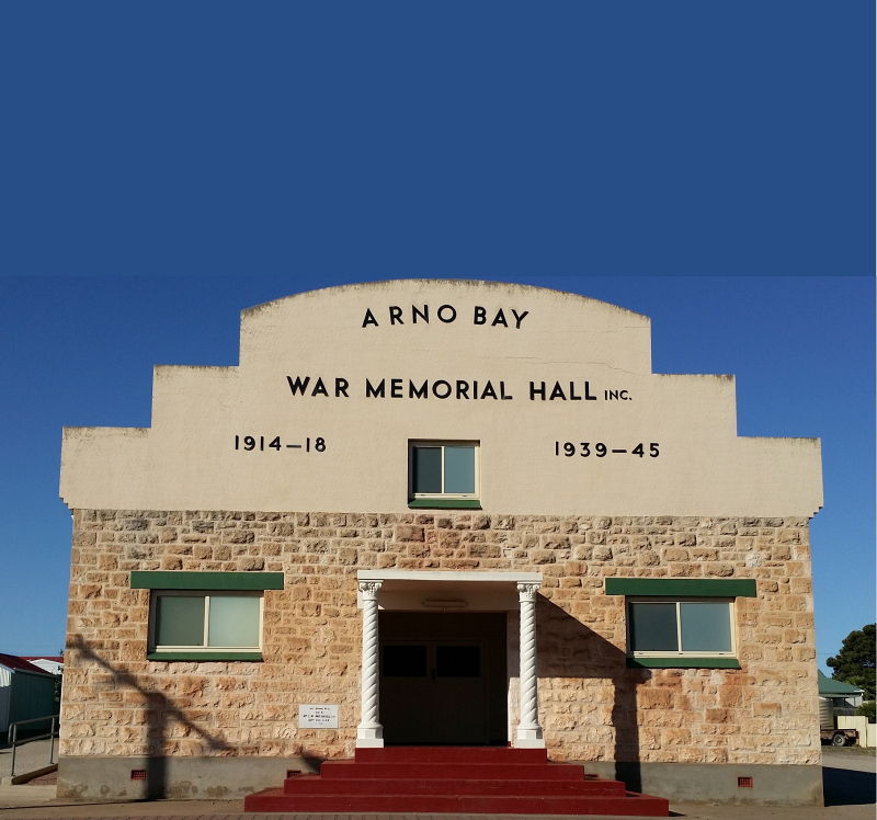 Arno Bay Memorial Hall | 21-23 Tel El Kebir Terrace, Arno Bay SA 5603, Australia | Phone: 0418 846 569