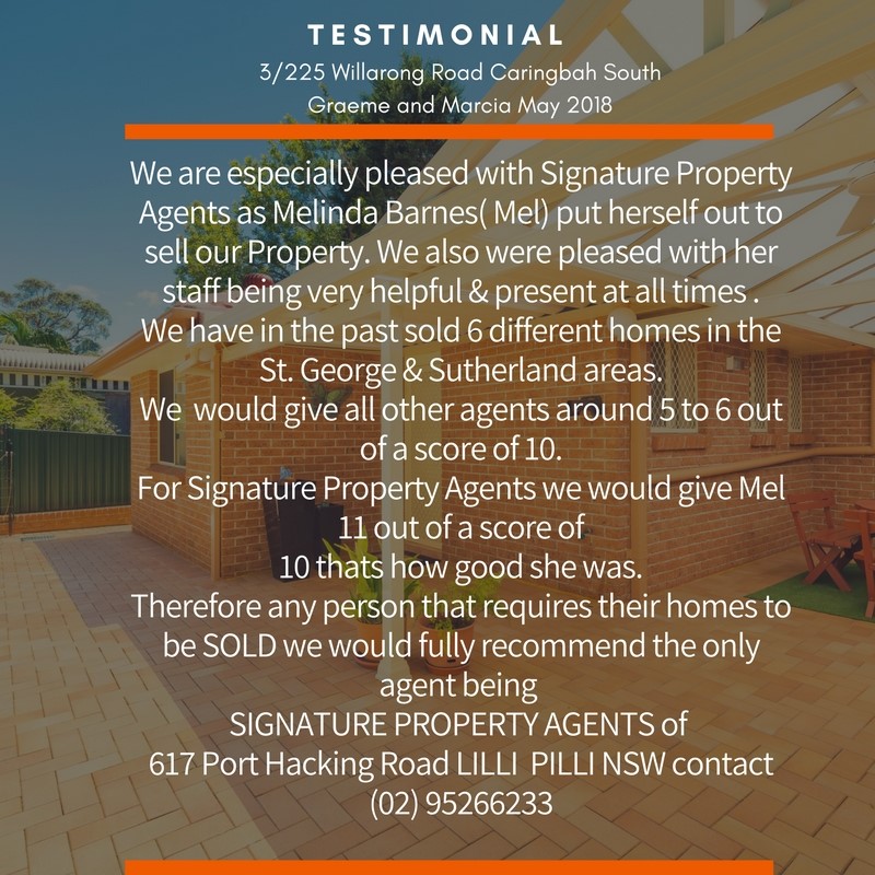 Signature Property Agents | real estate agency | 2/617 Port Hacking Rd, Lilli Pilli NSW 2229, Australia | 0295266233 OR +61 2 9526 6233