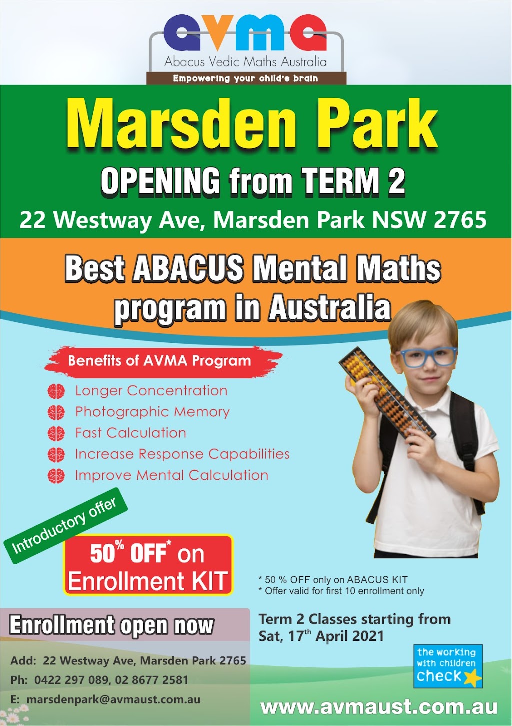 AVMA Abacus Mental Maths |  | 22 Westway Ave, Marsden Park NSW 2765, Australia | 0422297089 OR +61 422 297 089