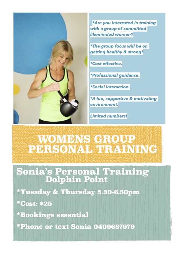 Sonia’s Personal Training Dolphin Point | Bonnie Troon Cl, Dolphin Point NSW 2539, Australia | Phone: 0409 687 979