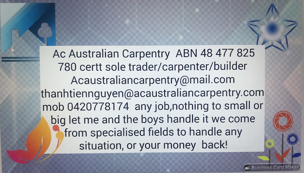 Ac Australian carpentry | 6 Horton St, Mount Pritchard NSW 2170, Australia | Phone: 0420 778 174