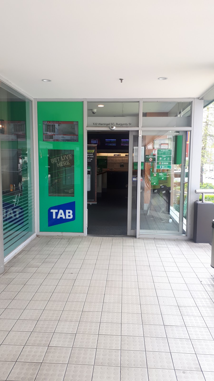 TAB | Warringal Shopping Centre, Shop T22 Burgundy St, Heidelberg VIC 3084, Australia | Phone: 13 18 02