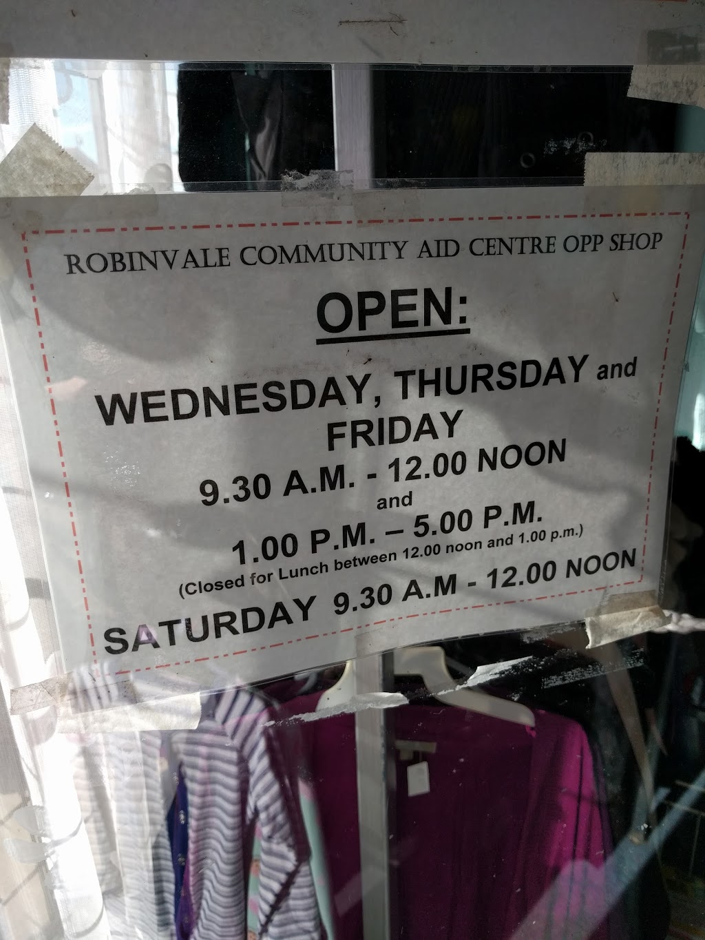 Community Aid Centre Op Shop | clothing store | Natale Ln, Robinvale VIC 3549, Australia