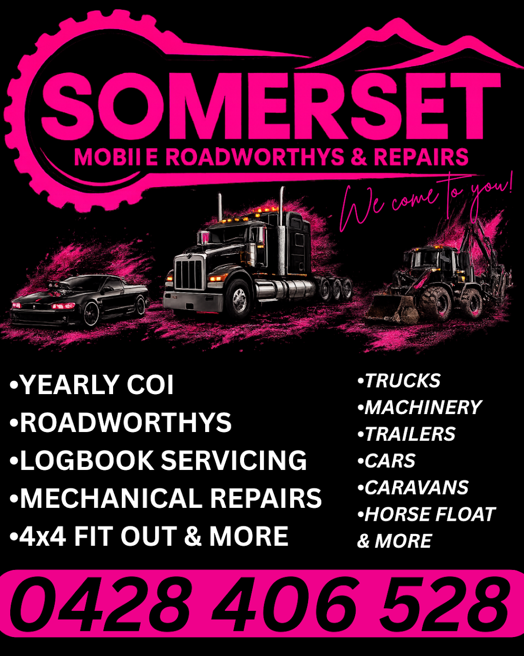 Somerset Mobile Roadworthys & Repairs | 41 Fulham Rd, Mount Beppo QLD 4313, Australia | Phone: 0428 406 528