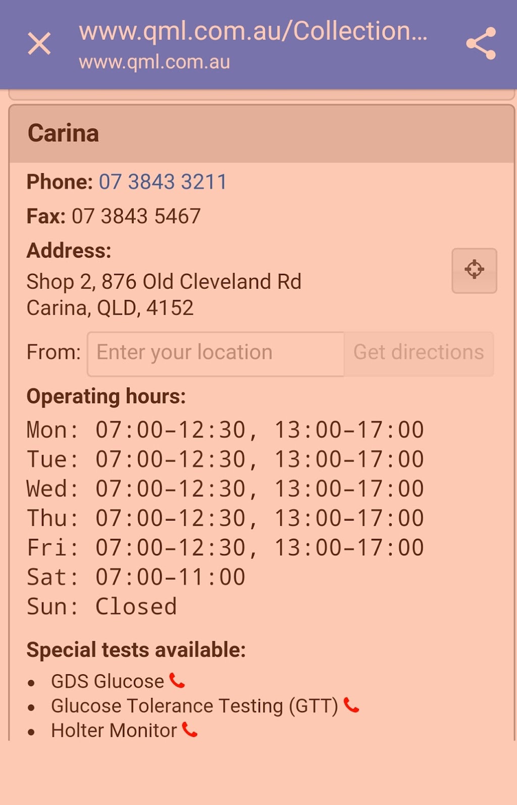 QML Pathology | doctor | Shop 2/876 Old Cleveland Rd, Carina QLD 4152, Australia | 0738433211 OR +61 7 3843 3211