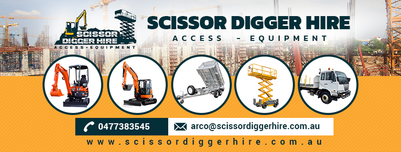 Scissor Digger Hire | 124 Coastside Dr, Armstrong Creek VIC 3217, Australia | Phone: 0477 383 545