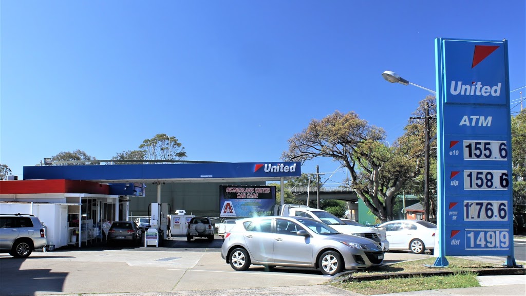 United | gas station | 1 E Parade, Sutherland NSW 2232, Australia | 0295218559 OR +61 2 9521 8559