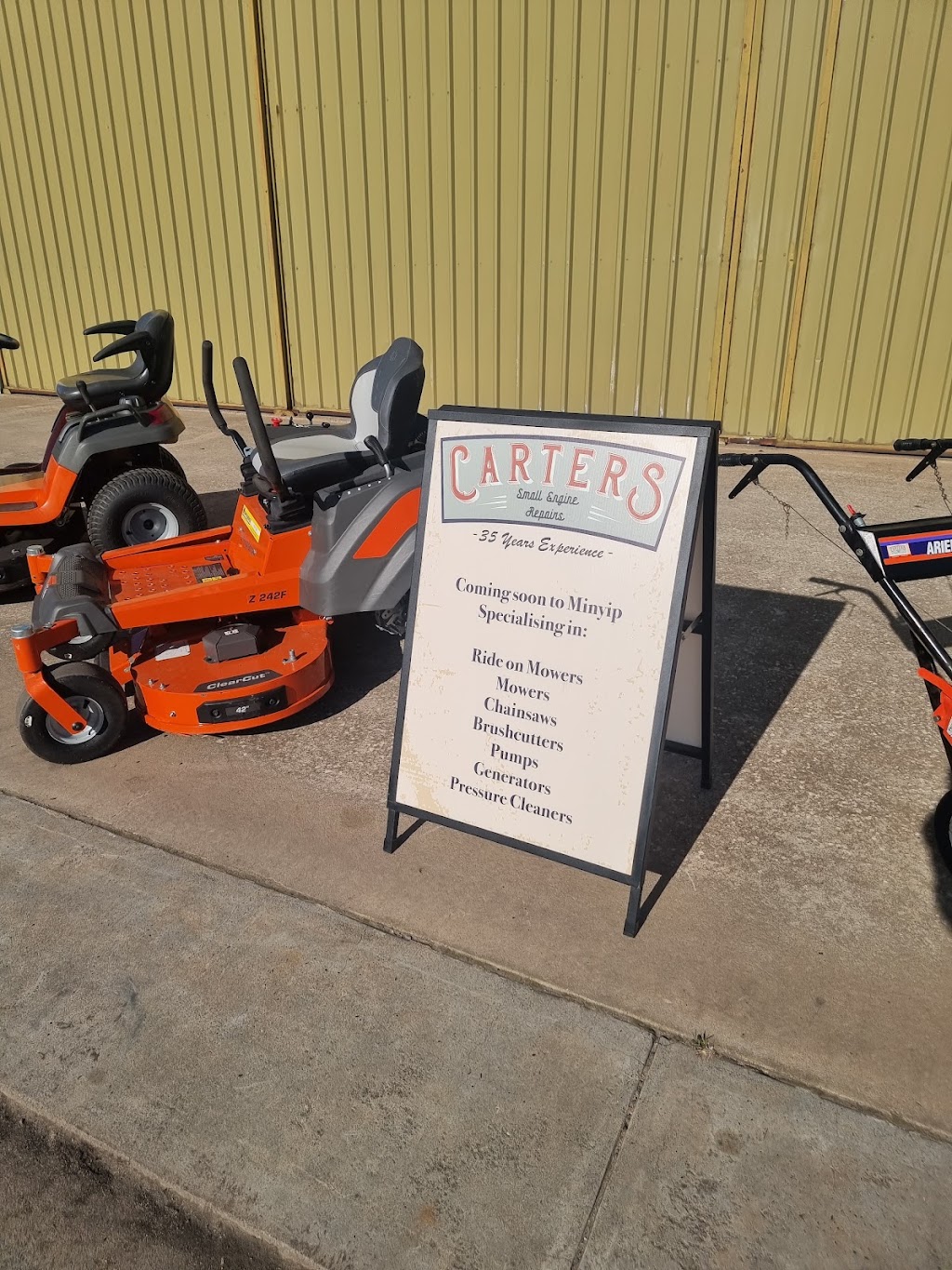 Carters small engine repairs. | 101 Main St, Minyip VIC 3392, Australia | Phone: 0476 163 756