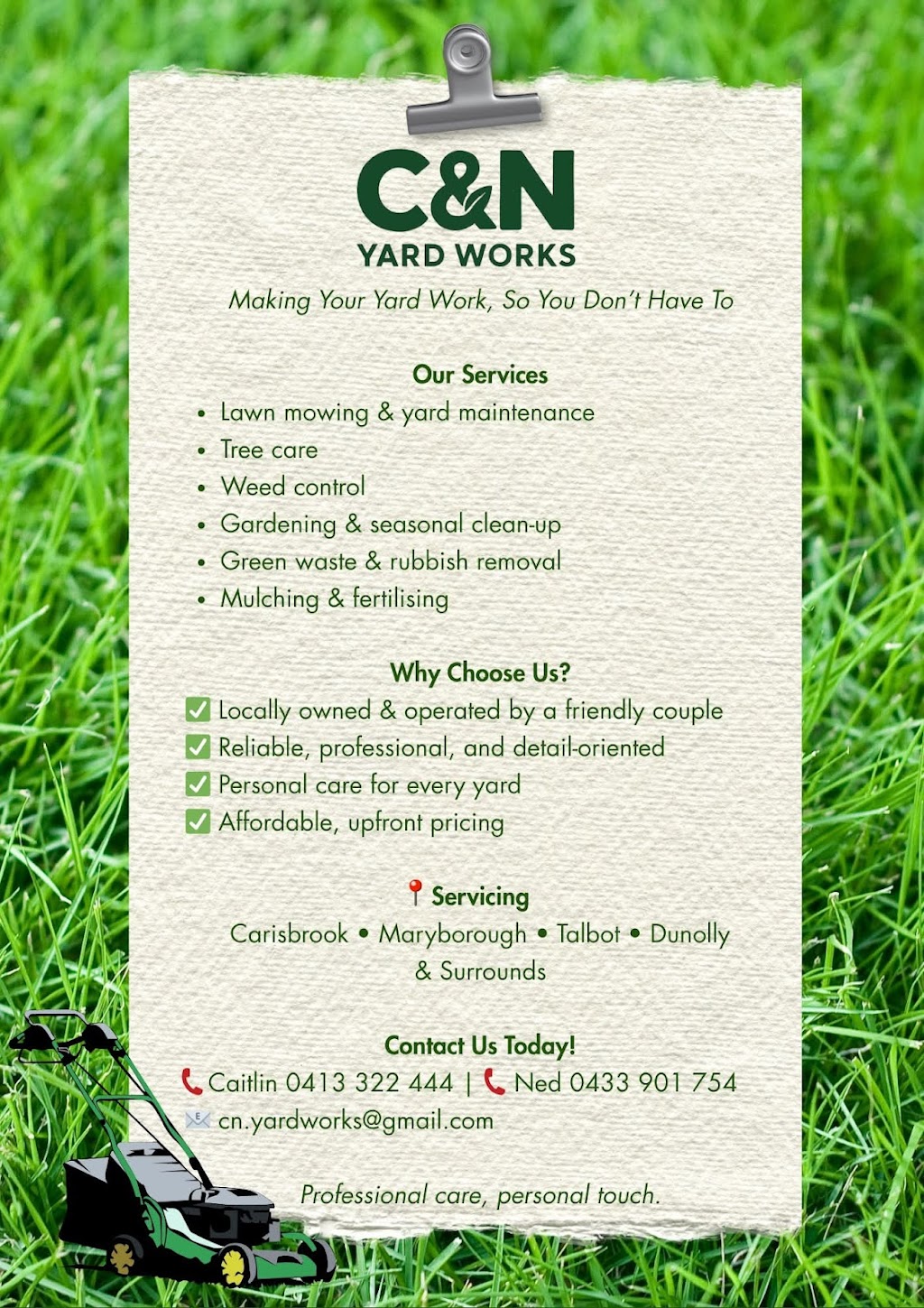 C&N Yard Works | Pyrenees Hwy, Carisbrook VIC 3464, Australia | Phone: 0413 322 444