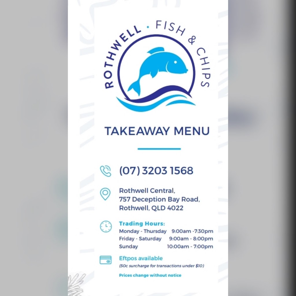 Rothwell Fish and Chips | meal takeaway | 757 Deception Bay Rd, Rothwell QLD 4022, Australia | 0732031568 OR +61 7 3203 1568