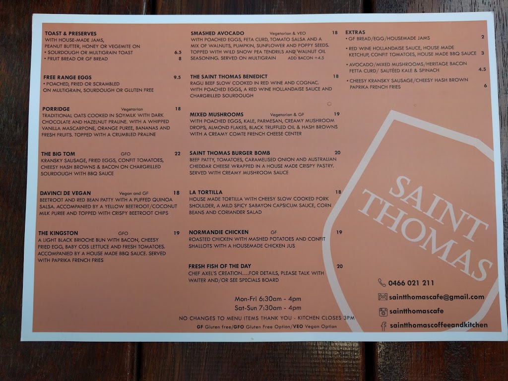 Saint Thomas Coffee and Kitchen | cafe | 533 Church St, Richmond VIC 3121, Australia