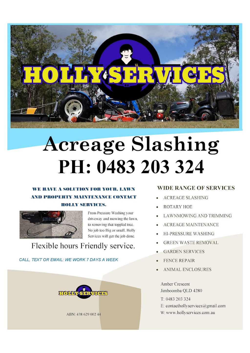 Holly Services | Amber Cres, Jimboomba QLD 4280, Australia | Phone: 0483 203 324