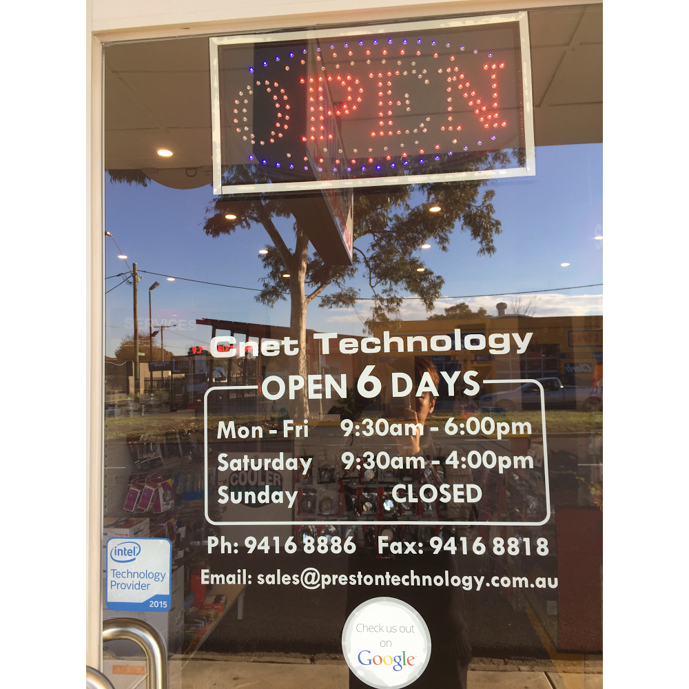 Cnet Technology Preston | 143A Bell St, Preston VIC 3072, Australia | Phone: (03) 9416 8886