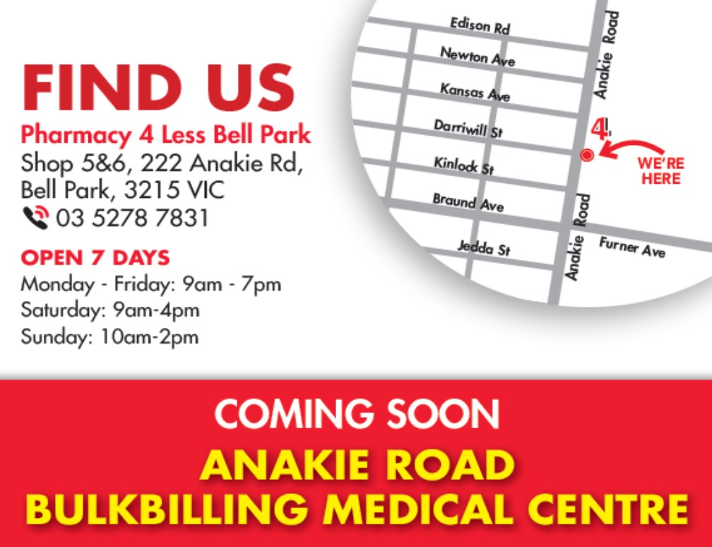 Pharmacy 4 Less Bell Park | health | 222 Anakie Rd, Bell Park VIC 3125, Australia | 0352787831 OR +61 3 5278 7831