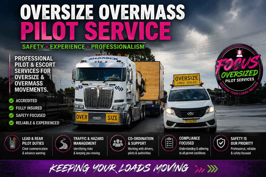 Focus Oversized Pilot Services | 16 Carberry Rd, Appin NSW 2560, Australia | Phone: 0402 383 740