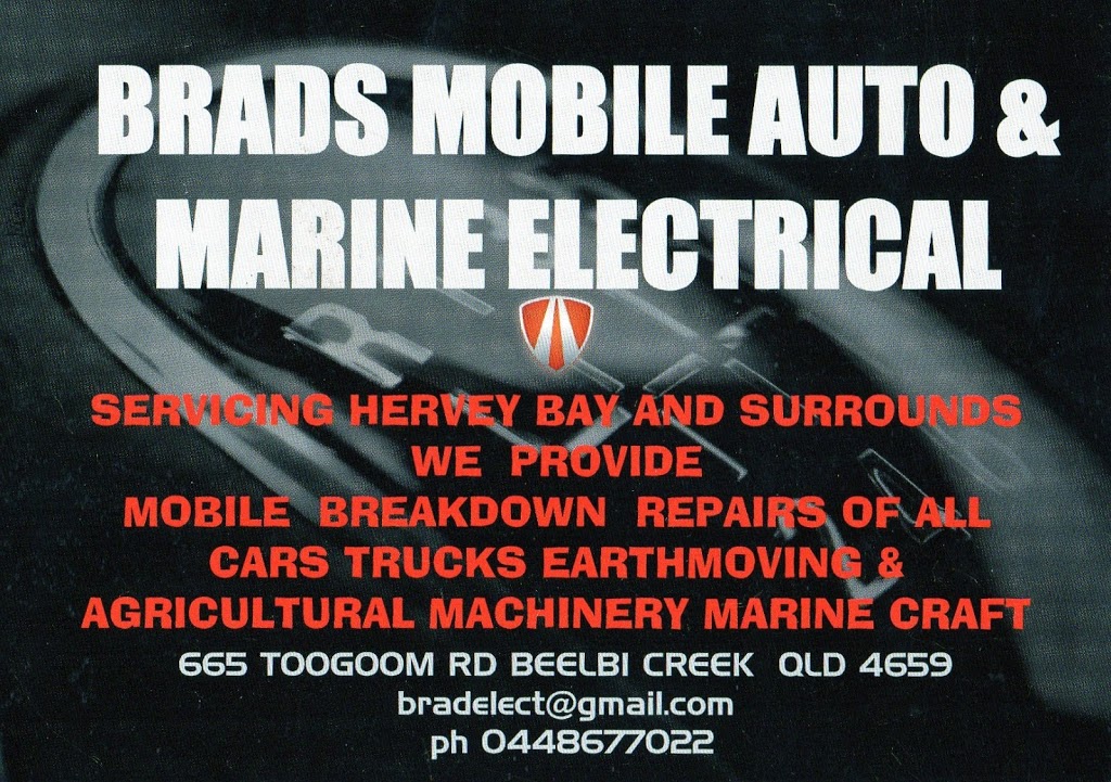 Brads Mobile Auto & Marine Electrical | car repair | 665 Toogoom Rd, Beelbi Creek QLD 4659, Australia | 0448677022 OR +61 448 677 022